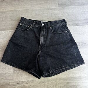 Everlane A Line Denim Shorts Womens High-Waisted Size 27 Organic Cotton Summer